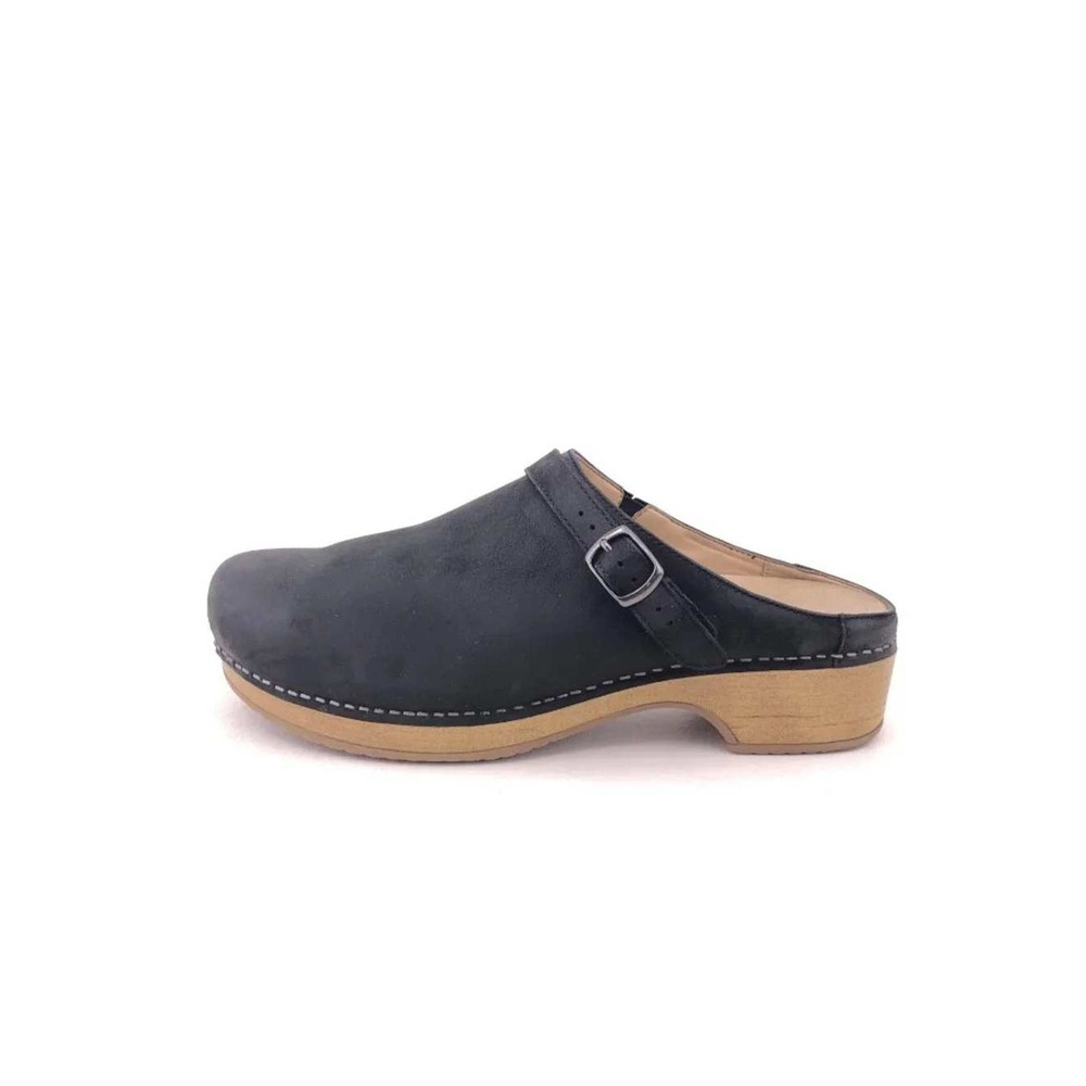Dansko Berry Clog Black Burnished Nubuck Leather Boho Mules EU 42 US 11.5 - Picture 2 of 8